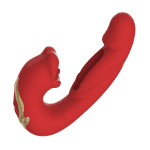 Dildo Thrusting Vibrator with Licking Tongue 7 Thrusting/5 Clamping/Tongue Licking Modes | MNN33-001(Red） - Image 2
