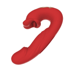 Dildo Thrusting Vibrator with Licking Tongue 7 Thrusting/5 Clamping/Tongue Licking Modes | MNN33-001(Red） - Image 4