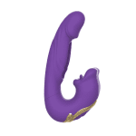 Dildo Thrusting Vibrator – Triple Stimulation Tongue Licking Massager | MNN33-001(Purple) - Image 3