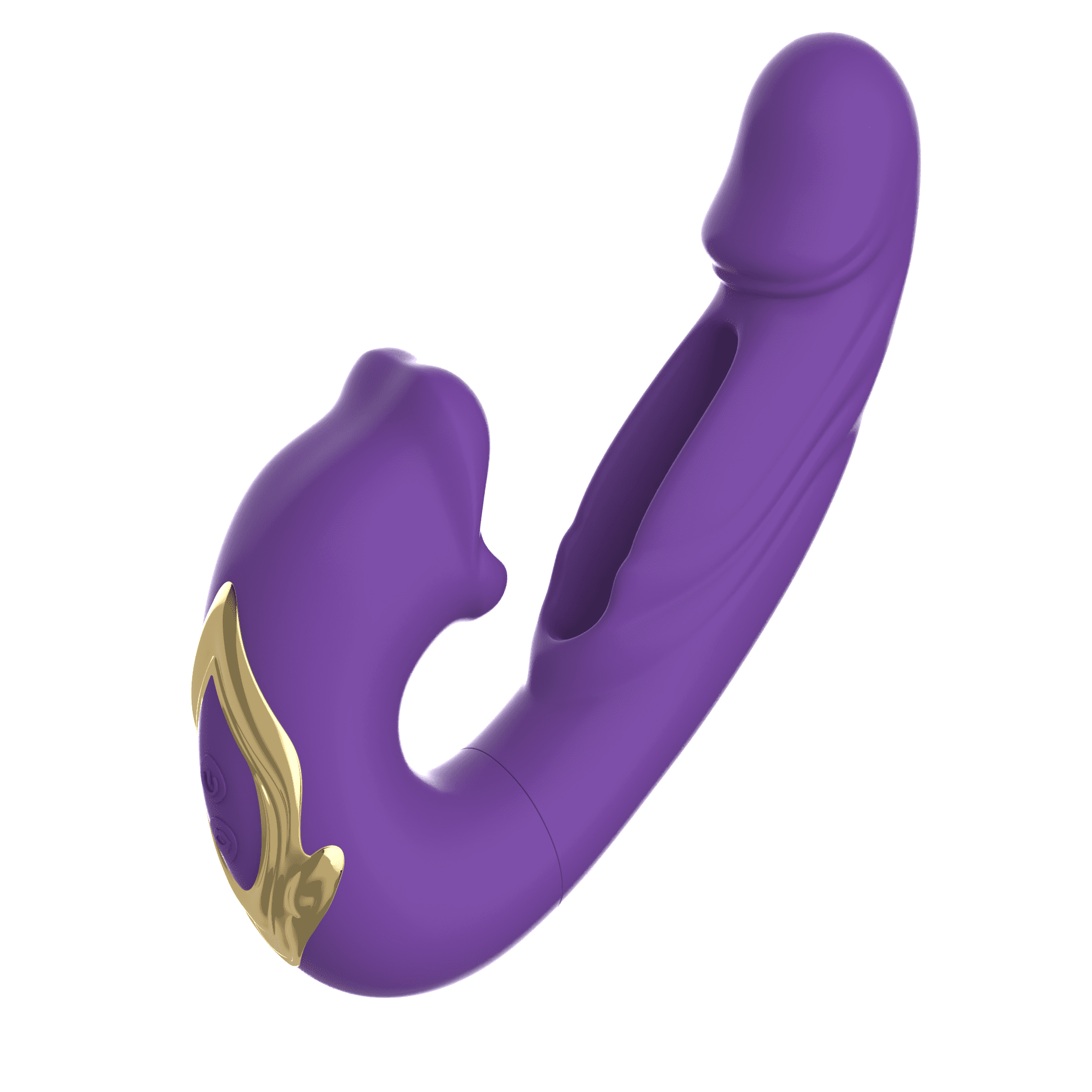YS011 红唇舌舔.905 Dildo Thrusting Vibrator – Triple Stimulation Tongue Licking Massager | MNN33-001(Purple) - Image 1