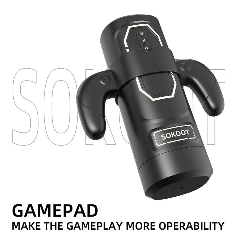 Electric male masturbator with ergonomic gamepad style grip for easy one hand control