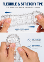 Transparent TPE Finger Sleeve Dubai UAE | Textured Couple Teasing Sleeve for Men & Couples | UMPS02 - Image 3