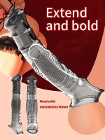Black Transparent Penis Sleeve Dubai | Vibrating TPE Penis Extender UAE | Realistic Couples Sleeve | discreet delivery & cash on delivery available | UMPS8B