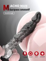 （Ramadan Treats）Transparent TPE Penis Sleeve with Spiked Texture | UMPS07B - Image 3