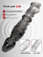 （Ramadan Treats）Transparent TPE Penis Sleeve with Spiked Texture | UMPS07B - Image 6