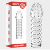 Reusable Transparent TPE Penis Sleeve with Textured Design | UMPS06