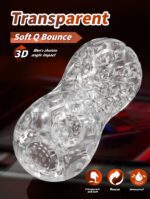 Reusable Transparent TPE Male Masturbator Cup with Unique Textured Design | UMPS12 - Image 3