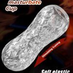 Transparent Textured Masturbator Cup Dubai | Soft TPE Male Pocket Stroker UAE | Reusable Men’s Pleasure Cup | discreet delivery & COD | UMPS12