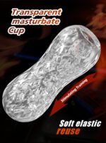 Reusable Transparent TPE Male Masturbator Cup with Unique Textured Design | UMPS12 - Image 4