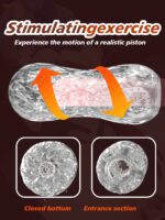 Reusable Transparent TPE Male Masturbator Cup with Unique Textured Design | UMPS12 - Image 6