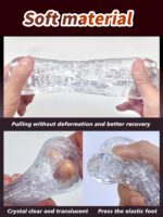 Reusable Transparent TPE Male Masturbator Cup with Unique Textured Design | UMPS12 - Image 7