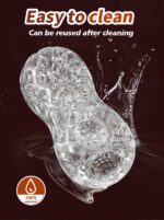 Reusable Transparent TPE Male Masturbator Cup with Unique Textured Design | UMPS12 - Image 9