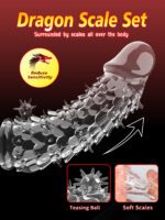 Reusable Transparent TPE Penis Sleeve with Dragon Scale Texture | UMPS03 - Image 3