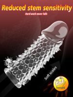 Reusable Transparent TPE Penis Sleeve with Dragon Scale Texture | UMPS03 - Image 4