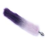Luxury Colorful Tail Metal Anal Plug – Stainless Steel Alloy Butt Plug with Faux Fur Tail | UMP010 Purple - Image 3