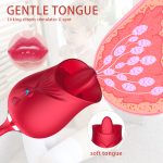 10 Modes Vibrating & Licking Rose Rabbit Vibrator – Dual Stimulation G-Spot Massager for Women in UAE | UMP014 - Image 2