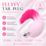 Luxury Colorful Tail Metal Anal Plug – Stainless Steel Alloy Butt Plug with Faux Fur Tail | UMP010 Pink