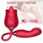 10 Modes Vibrating & Licking Rose Rabbit Vibrator – Dual Stimulation G-Spot Massager for Women in UAE | UMP014 - Image 6
