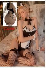 Dubai Bestseller | Sweet Temptation™ French Maid Lingerie Set with Bodystocking | LQ2556