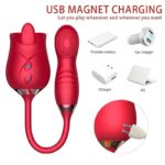 10 Modes Vibrating & Licking Rose Rabbit Vibrator – Dual Stimulation G-Spot Massager for Women in UAE | UMP014 - Image 2