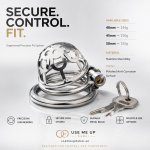 Hidden Lock Stainless Steel Chastity Cage 45mm Ring | Sunflower 8-Hole Design | Discreet Delivery UAE | UMP038 - Image 2