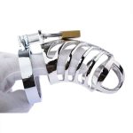 304 Stainless Steel Male Chastity Cage Lockable Device 44mm Ring | Discreet Delivery UAE | UMP039 - Image 2